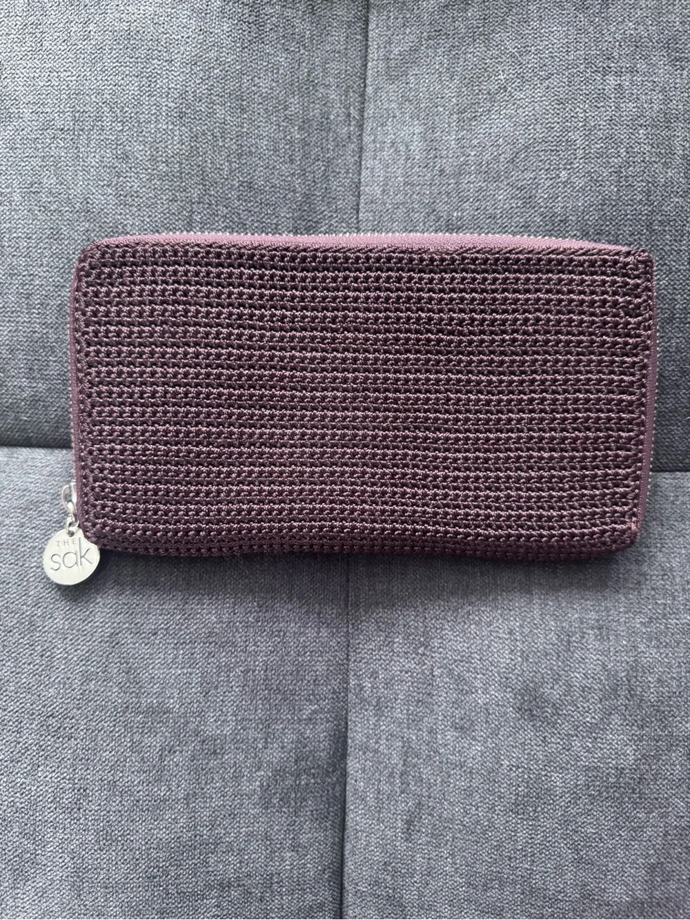 The Sak Brown Crochet Zip Around Wallet Boho Organizer